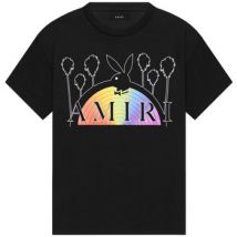 T-shirt Amiri PLAYBOY RAINBOW TEE BLACK