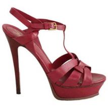 Sandales à talon Saint Laurent Talons en cuir bordeaux