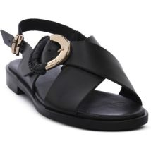 Sandales plates Frau LONDON NERO