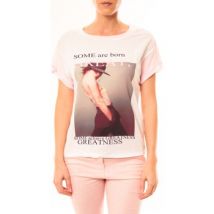 T-shirt By La Vitrine Tee-shirt B005 Blanc/Rose