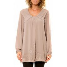 Chemise Vision De Reve Vision de Rêve Chemisier Col Claudine IP11013 Taupe