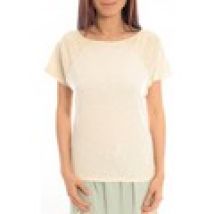 T-shirt Blune  T-Shirt Pointilleuse PO-TF02E13 Écru