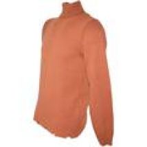 Maglione Made In Italia  Maglione dolcevita uomo color caramello slim fit ad intessitura