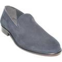 Scarpe Malu Shoes  Mocassino uomo slip on classico in vero camoscio blu a pelo ras