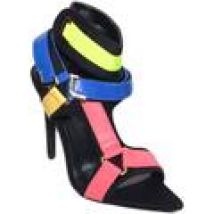 Sandali Malu Shoes  Sandalo donna colorato a punta con fibbie colorate rosa giallo