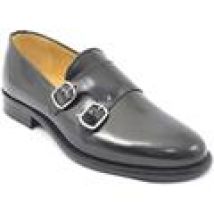 Scarpe Malu Shoes  Scarpe uomo con fibbia doppia nero sottile derby vintage in ver