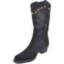 Stivali Malu Shoes  Stivali donna camperos texani neri con frange e borchie in camo