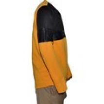 Felpa Made In Italia  Felpa uomo giallo e nera con ecopelle nero lunga girocollo