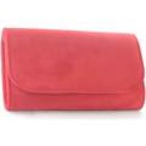 Borsette Made In Italia  Pochette rettangolare in camoscio rosso con catena e chiusura c