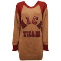 Maglione Nicebrand  maxi maglione  camel sweater mohair wo