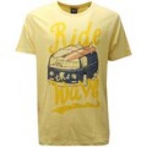T-shirt Richfield  maglia  yellow printed cotton
