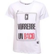 T-shirt Oji  maglia  cotton white// vintage print