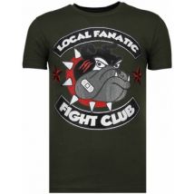 T-shirt Korte Mouw Local Fanatic Fight Club Spike Rhinestone