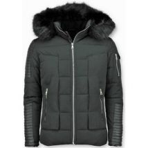 Parka Jas Enos Korte Winterjas Faux Fur Bontkraag