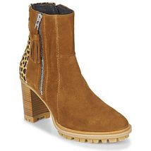 Enkellaarzen Philippe Morvan LOKS V1 VELOURS CAMEL/LEOP