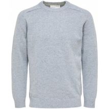 Selected  Trui Wool Jumper New Coban - Medium Grey Melange