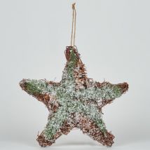 Bizzotto  Kerst decoraties PENDAGLIO RATTAN STELLA GHIACCIATO L