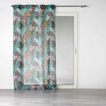Vitrages Douceur d intérieur PANNEAU A OEILLETS 140 x 240 CM VOILE SABLE IMPRIME JACALA BLEU