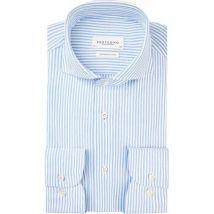 Overhemd Lange Mouw Profuomo Overhemd Japanese Knitted Blauw Strepen