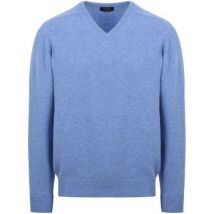 Sweater William Lockie Pullover Lamswol V Surf Mid Blue