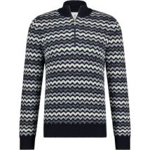 Sweater State Of Art Half Zip Donkerblauw Print