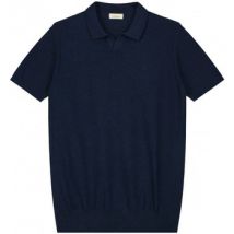 T-shirt Dstrezzed Polo Melange Slub Donkerblauw