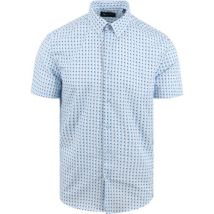 Overhemd Lange Mouw Suitable Short Sleeve Overhemd Print Blauw