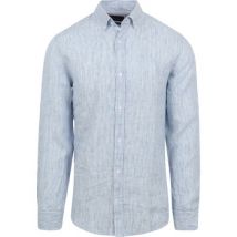 Overhemd Lange Mouw Suitable Overhemd Linnen Streep Lichtblauw