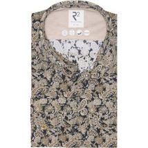Overhemd Lange Mouw R2 Amsterdam R2 Overhemd Knitted Paisley Beige