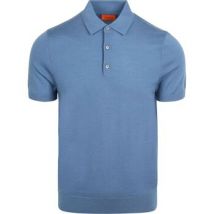 T-shirt Suitable Polo Merinowol Blauw