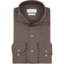 Overhemd Lange Mouw Profuomo Japanese Knitted Overhemd Bruin