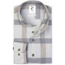Overhemd Lange Mouw R2 Amsterdam R2 Overhemd Herringbone Ruiten Grijs