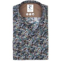 Overhemd Lange Mouw R2 Amsterdam R2 Overhemd Poplin Triangle Print Groen