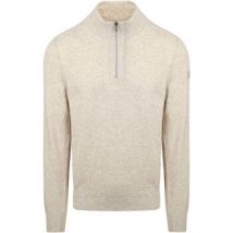 Trui State Of Art Half Zip Trui Wool Blend Melange Greige