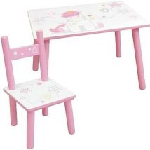 Tafel- en stoelenset Funhouse Ensemble table et chaises Licorne Rose pour enfant
