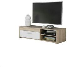 TV-meubilair Bigbuy Meuble TV PILVI chêne sonoma et blanc