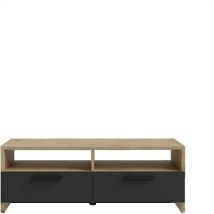 Wandmeubel Bigbuy Meuble TV PILVI Chêne naturel et noir