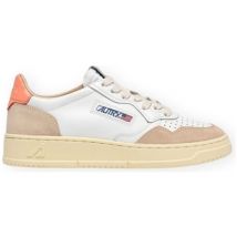 Autry  Lage Sneakers Medalist Low Suede W - White/Peach Pink