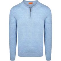 Trui Suitable Crew Zip Merino Lichtblauw