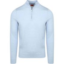 Sweaters Suitable Merino Half Zip Trui Lichtblauw