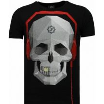 T-shirt Korte Mouw Local Fanatic Skull Bring The Beat Rhinestone
