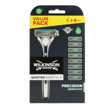 Wilkinson Quattro Titanium Sensitive 1 Rasierer + 9 Ersatzklingen Rasierklingen