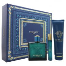 Versace Eros Set 100 ml Eau de Toilette EDT & 10 ml EDT & 150 ml Showergel Duschgel