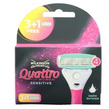 Wilkinson Quattro For Women Sensitiv 3+1 Rasierklingen Ersatzklingen Aloe Vera