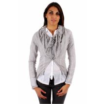 ET COMPAGNIE - Gilet manches longues gris perle en lin - Femme - Taille 38 - Modz