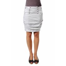 ET COMPAGNIE - Jupe courte gris perle en coton - Femme - Taille 40 - Modz