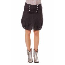 ET COMPAGNIE - Jupe courte gris souris en lin - Femme - Taille 40 - Modz