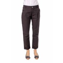 ET COMPAGNIE - Pantalon droit gris acier en lin - Femme - Taille 36 - Modz