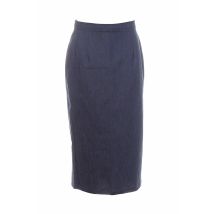 EROTOKRITOS - Jupe mi-longue bleu en coton - Femme - Taille 36 - Modz