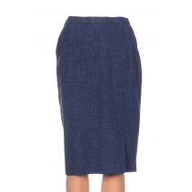 PIER BÉ - Jupe mi-longue bleu en polyester - Femme - Taille 38 - Modz